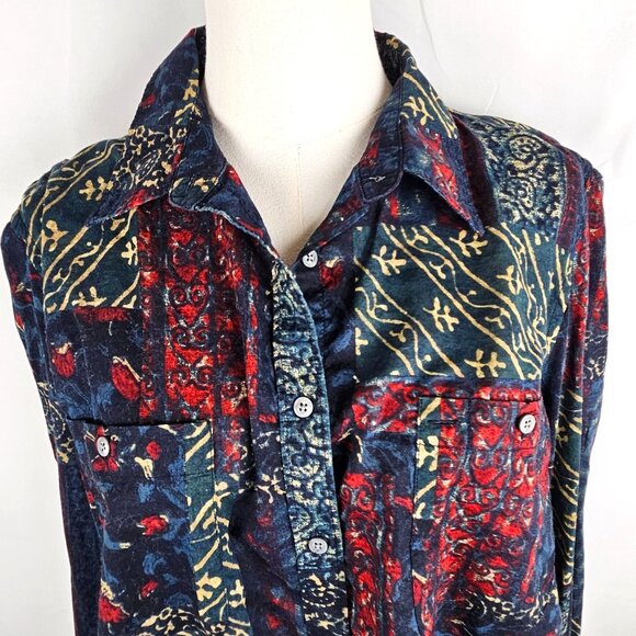 Lauren Ralph Lauren Vintage Floral Patchwork Button Down Shirt Professional Styl - Picture 2 of 10